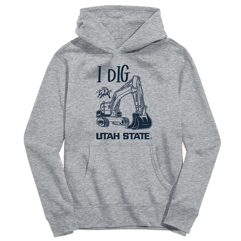 Toddler Vive La Fete Gray Utah State Aggies Excavator Pullover Hoodie