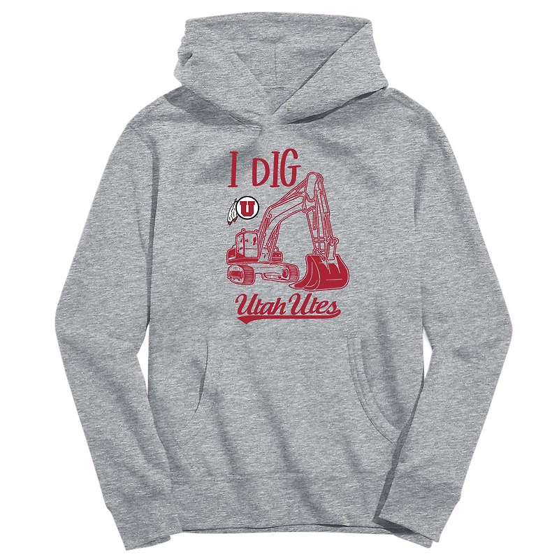 Toddler Vive La Fete Gray Utah Utes Excavator Pullover Hoodie