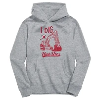 Toddler Vive La Fete Gray Utah Utes Excavator Pullover Hoodie