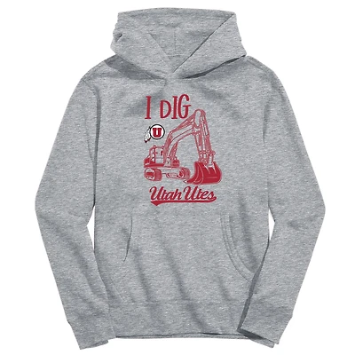 Toddler Vive La Fete Gray Utah Utes Excavator Pullover Hoodie