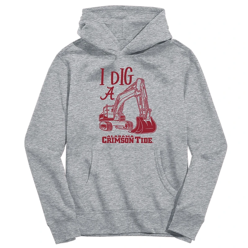 Toddler Vive La Fete Gray Alabama Crimson Tide Excavator Pullover Hoodie