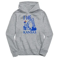 Toddler Vive La Fete Gray Kansas Jayhawks Excavator Pullover Hoodie