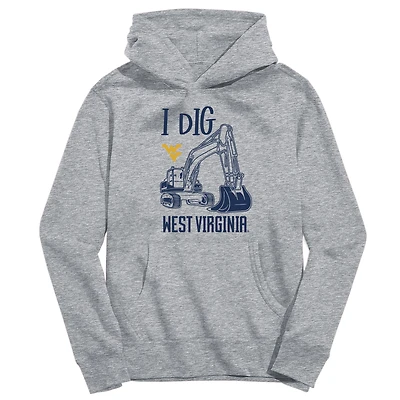 Toddler Vive La Fete Gray West Virginia Mountaineers Excavator Pullover Hoodie
