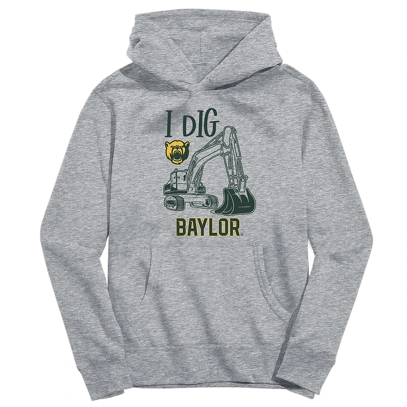 Toddler Vive La Fete Gray Baylor Bears Excavator Pullover Hoodie