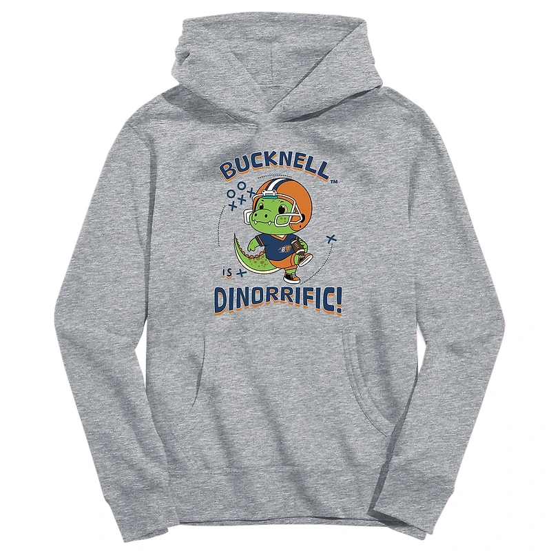 Youth Vive La Fete Gray Bucknell Bison Dino-Rrific Pullover Hoodie