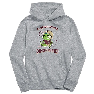 Youth Vive La Fete Gray Florida State Seminoles Dino-Rrific Pullover Hoodie