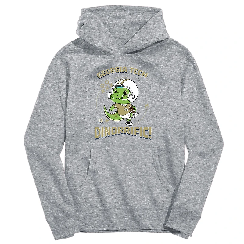 Youth Vive La Fete Gray Georgia Tech Yellow Jackets Dino-Rrific Pullover Hoodie