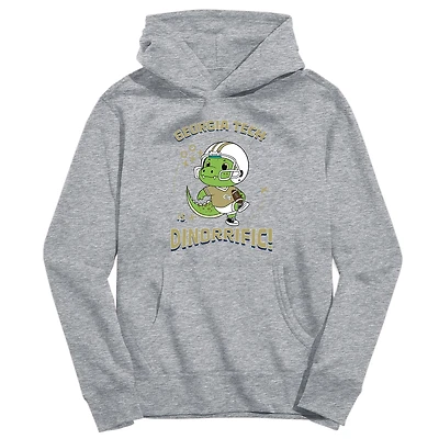 Youth Vive La Fete Gray Georgia Tech Yellow Jackets Dino-Rrific Pullover Hoodie
