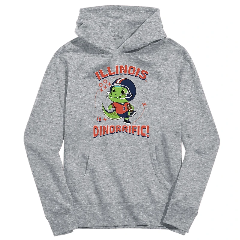 Youth Vive La Fete Gray Illinois Fighting Illini Dino-Rrific Pullover Hoodie