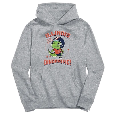 Youth Vive La Fete Gray Illinois Fighting Illini Dino-Rrific Pullover Hoodie