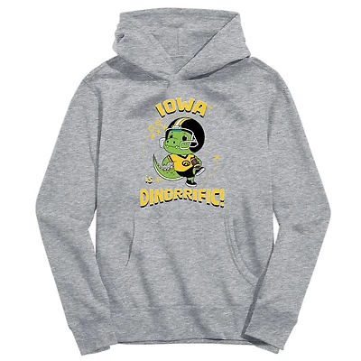 Youth Vive La Fete Gray Iowa Hawkeyes Dino-Rrific Pullover Hoodie
