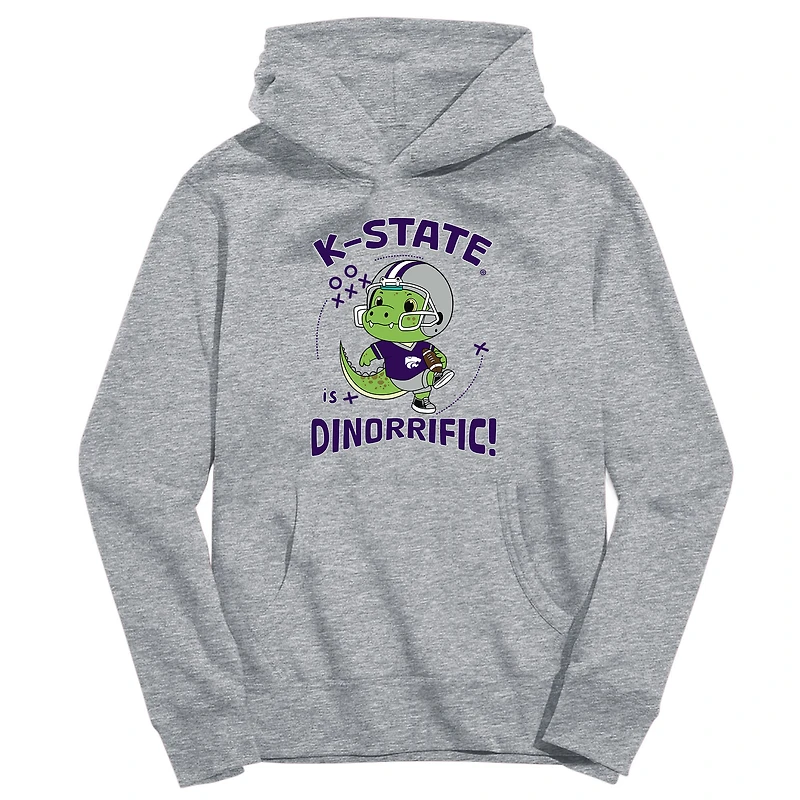 Youth Vive La Fete Gray Kansas State Wildcats Dino-Rrific Pullover Hoodie