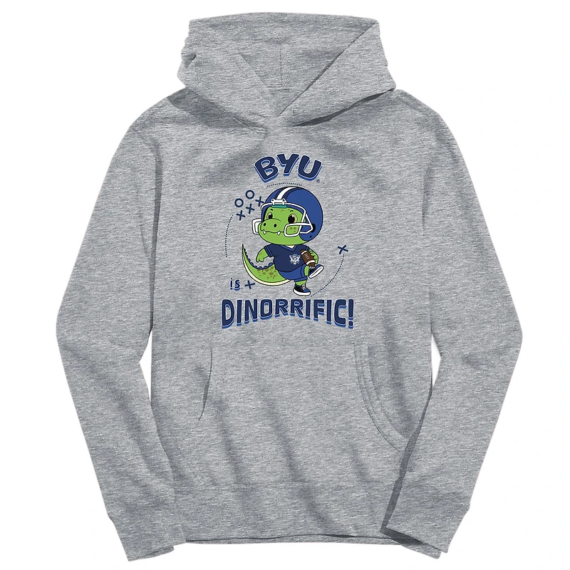 Youth Vive La Fete Gray BYU Cougars Dino-Rrific Pullover Hoodie