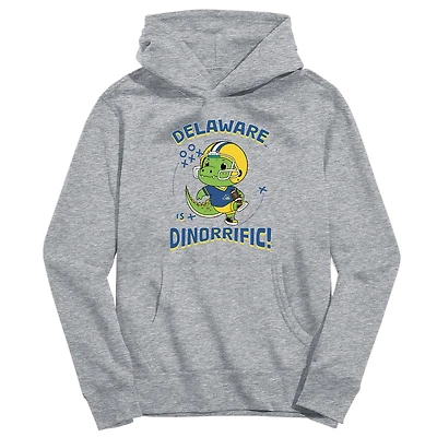 Youth Vive La Fete Gray Delaware Fightin' Blue Hens Dino-Rrific Pullover Hoodie