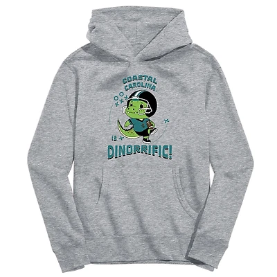 Youth Vive La Fete Gray Coastal Carolina Chanticleers Dino-Rrific Pullover Hoodie
