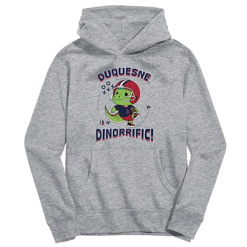 Youth Vive La Fete Gray Duquesne Dukes Dino-Rrific Pullover Hoodie