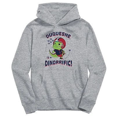 Youth Vive La Fete Gray Duquesne Dukes Dino-Rrific Pullover Hoodie