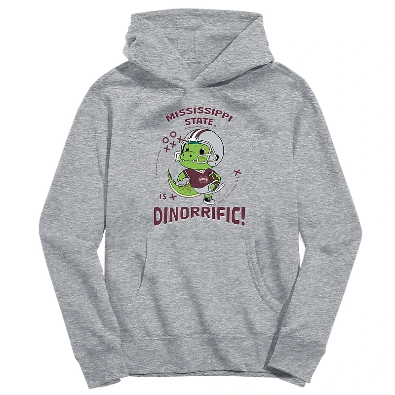 Youth Vive La Fete Gray Mississippi State Bulldogs Dino-Rrific Pullover Hoodie