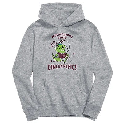 Youth Vive La Fete Gray Mississippi State Bulldogs Dino-Rrific Pullover Hoodie