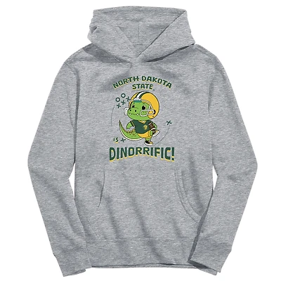 Youth Vive La Fete Gray NDSU Bison Dino-Rrific Pullover Hoodie