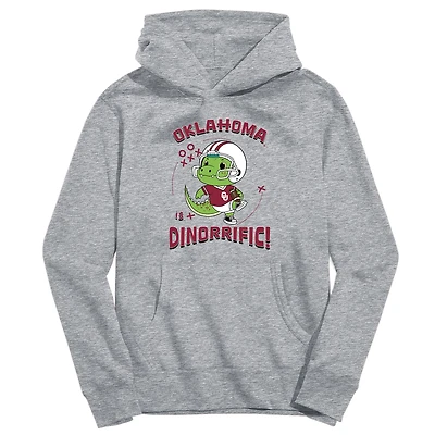 Youth Vive La Fete Gray Oklahoma Sooners Dino-Rrific Pullover Hoodie