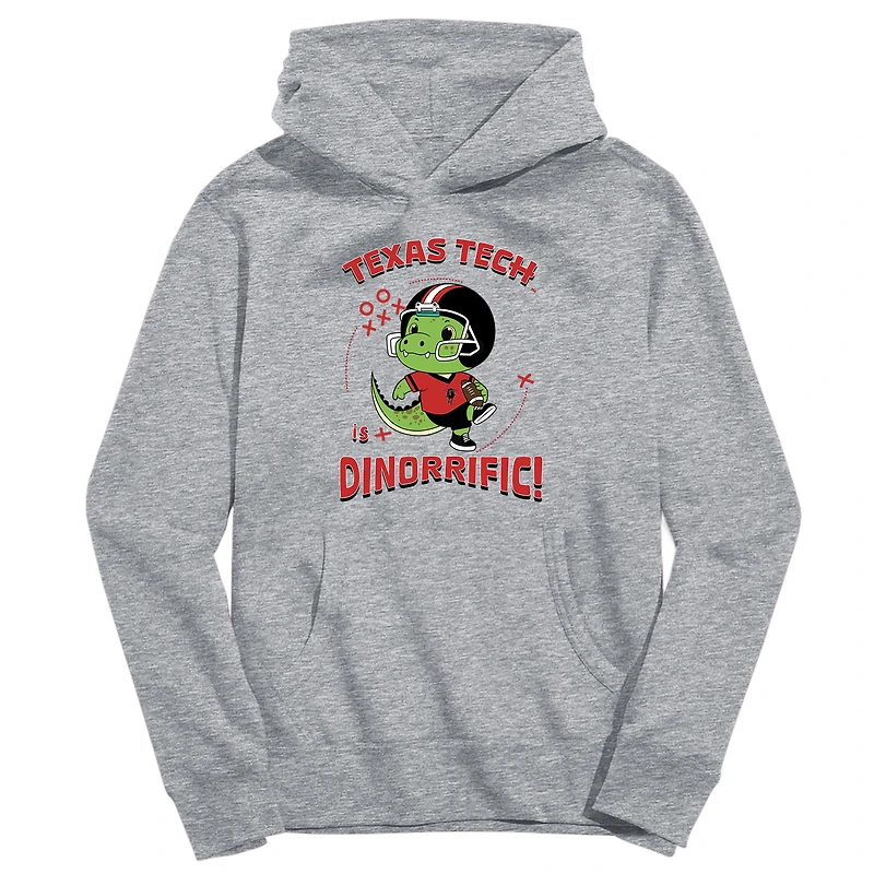 Youth Vive La Fete Gray Texas Tech Red Raiders Dino-Rrific Pullover Hoodie