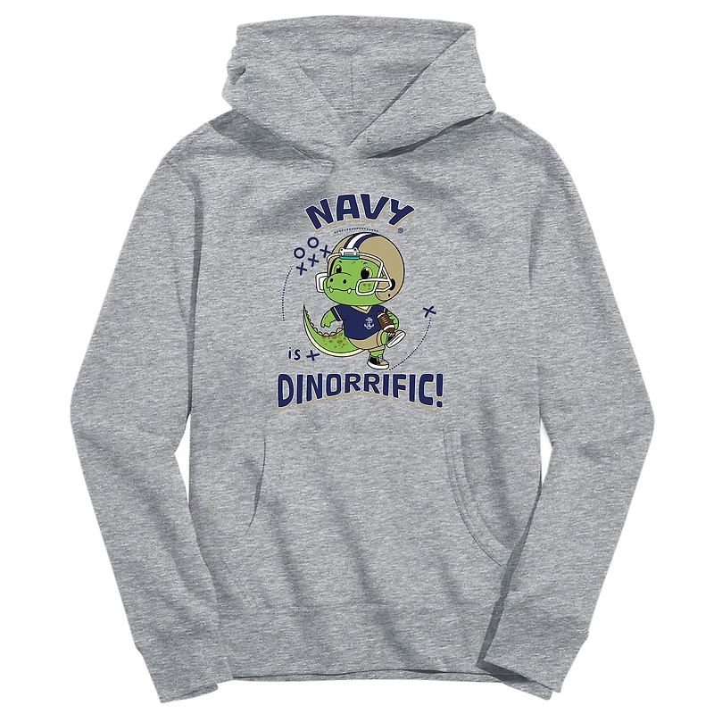 Youth Vive La Fete Gray Navy Midshipmen Dino-Rrific Pullover Hoodie