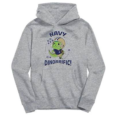 Youth Vive La Fete Gray Navy Midshipmen Dino-Rrific Pullover Hoodie