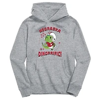 Youth Vive La Fete Gray Nebraska Huskers Dino-Rrific Pullover Hoodie