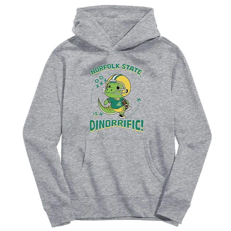 Youth Vive La Fete Gray Norfolk State Spartans Dino-Rrific Pullover Hoodie