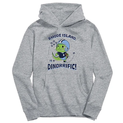 Youth Vive La Fete Gray Rhode Island Rams Dino-Rrific Pullover Hoodie