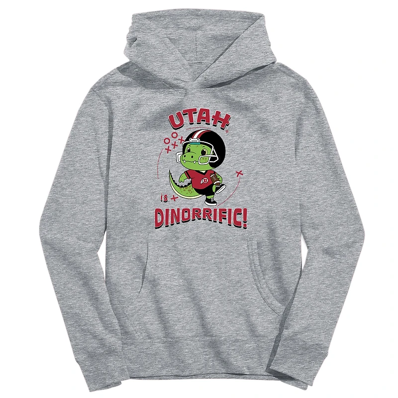 Youth Vive La Fete Gray Utah Utes Dino-Rrific Pullover Hoodie