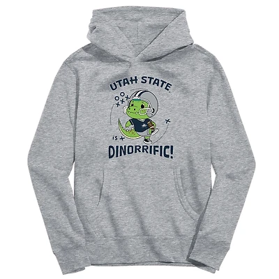 Youth Vive La Fete Gray Utah State Aggies Dino-Rrific Pullover Hoodie