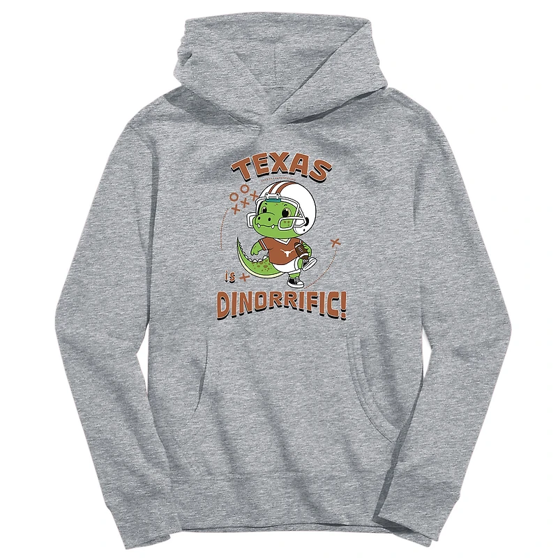 Youth Vive La Fete Gray Texas Longhorns Dino-Rrific Pullover Hoodie