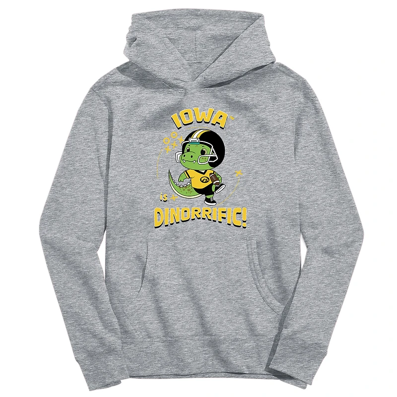 Toddler Vive La Fete Gray Iowa Hawkeyes Dino-Rrific Pullover Hoodie