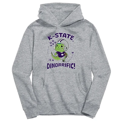 Toddler Vive La Fete Gray Kansas State Wildcats Dino-Rrific Pullover Hoodie