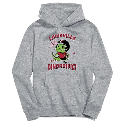 Toddler Vive La Fete Gray Louisville Cardinals Dino-Rrific Pullover Hoodie