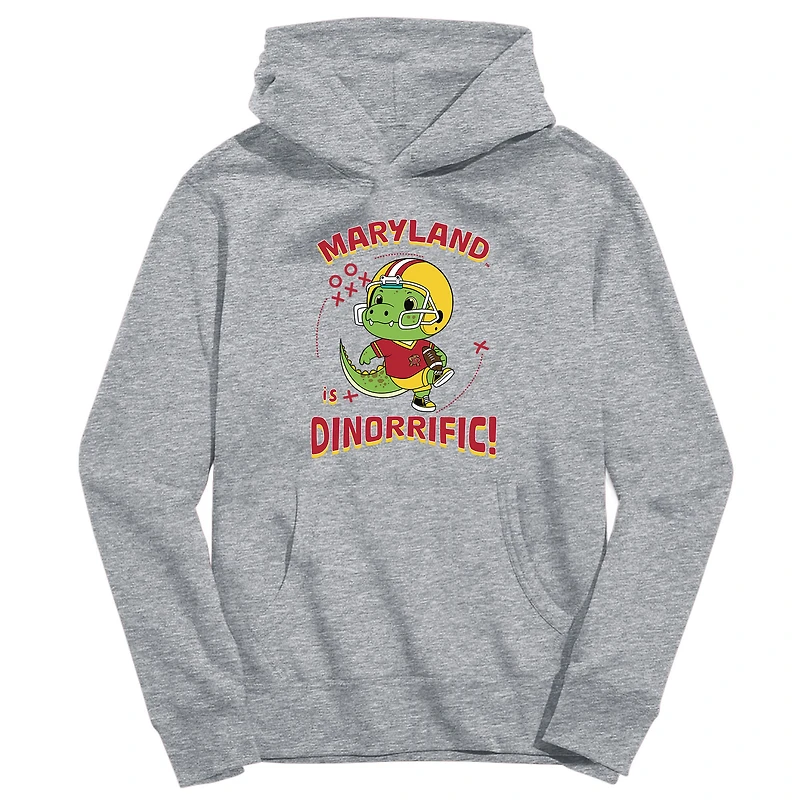 Toddler Vive La Fete Gray Maryland Terrapins Dino-Rrific Pullover Hoodie