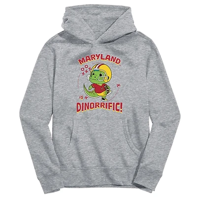 Toddler Vive La Fete Gray Maryland Terrapins Dino-Rrific Pullover Hoodie