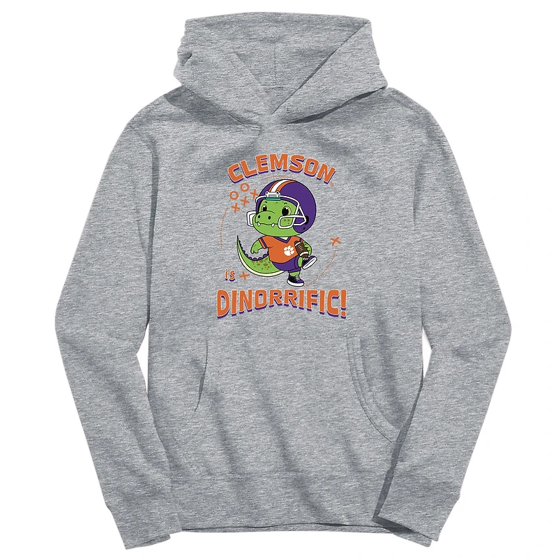 Toddler Vive La Fete Gray Clemson Tigers Dino-Rrific Pullover Hoodie