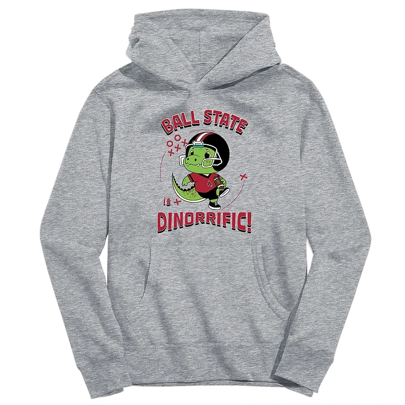 Toddler Vive La Fete Gray Ball State Cardinals Dino-Rrific Pullover Hoodie