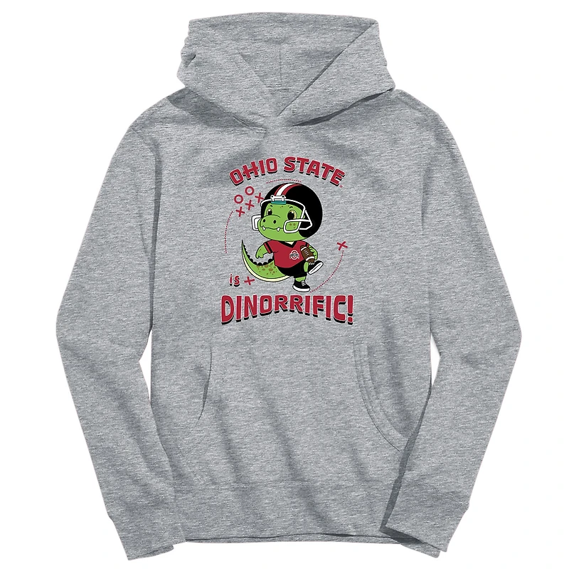 Toddler Vive La Fete Gray Ohio State Buckeyes Dino-Rrific Pullover Hoodie