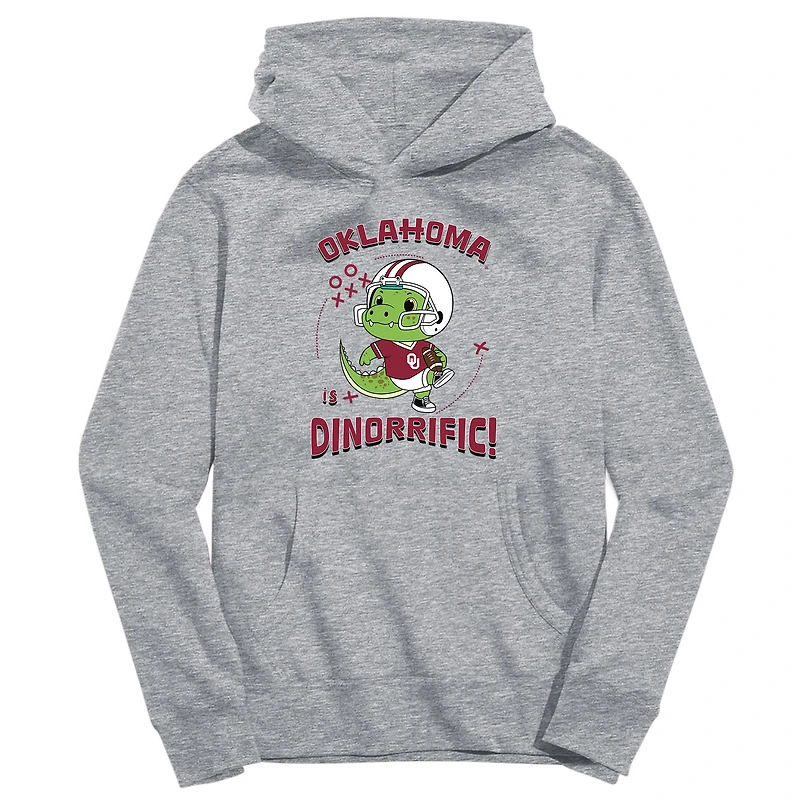 Toddler Vive La Fete Gray Oklahoma Sooners Dino-Rrific Pullover Hoodie