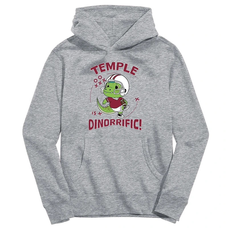 Toddler Vive La Fete Gray Temple Owls Dino-Rrific Pullover Hoodie