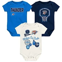 Newborn Outerstuff Oklahoma City Thunder Three-Pack Littlest Player Bodysuit Set