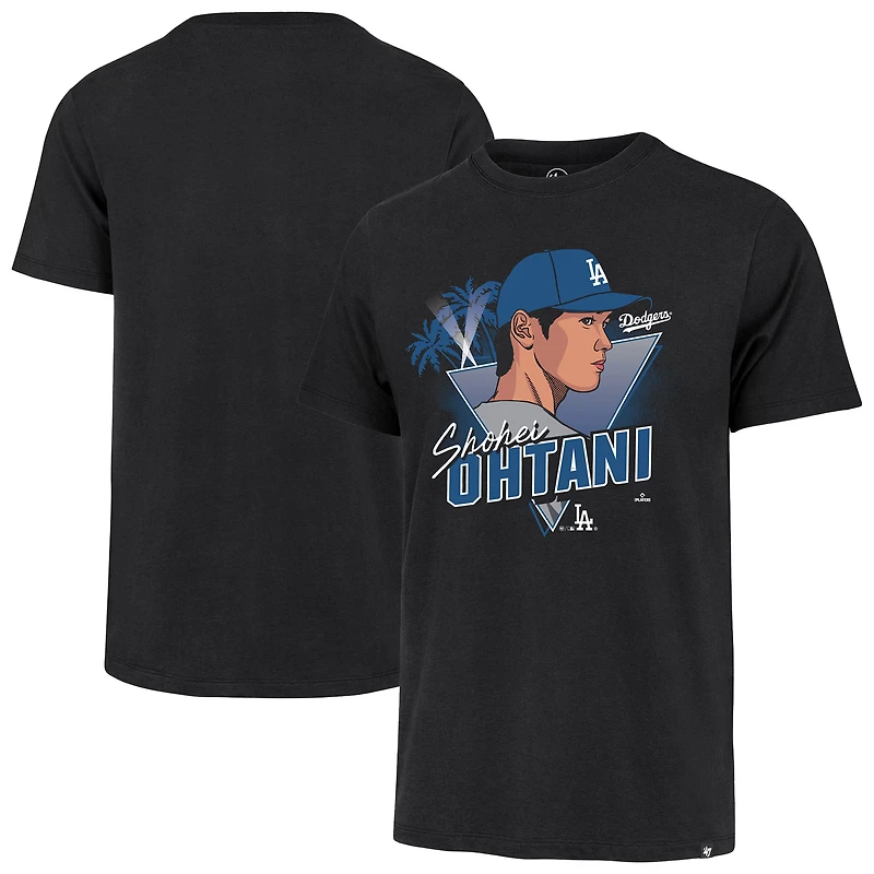 Men's Profile Shohei Ohtani Black Los Angeles Dodgers Player Big & Tall Caricature Franklin T-Shirt
