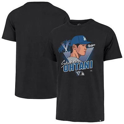 Men's Profile Shohei Ohtani Black Los Angeles Dodgers Player Big & Tall Caricature Franklin T-Shirt