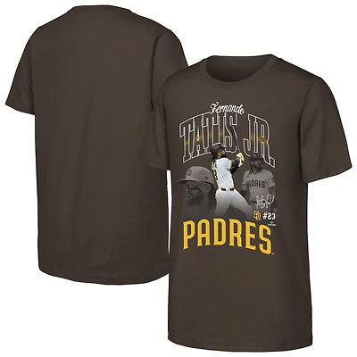 Youth Outerstuff Fernando Tatis Jr. Brown San Diego Padres Triple Player Graphic T-Shirt