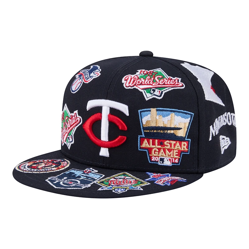 Men's New Era Navy Minnesota Twins All Over 59FIFTY Fitted Hat