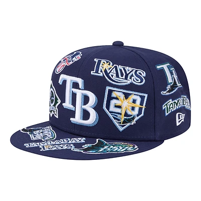 Men's New Era  Navy Tampa Bay Rays All Over 59FIFTY Fitted Hat